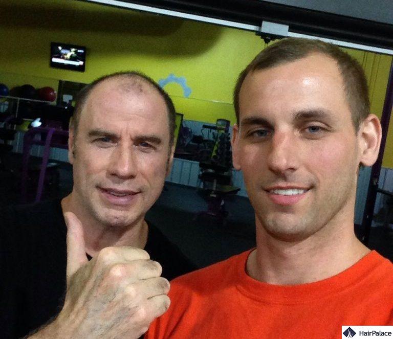 Candid fan photo showing the extent of John Travolta's hair loss