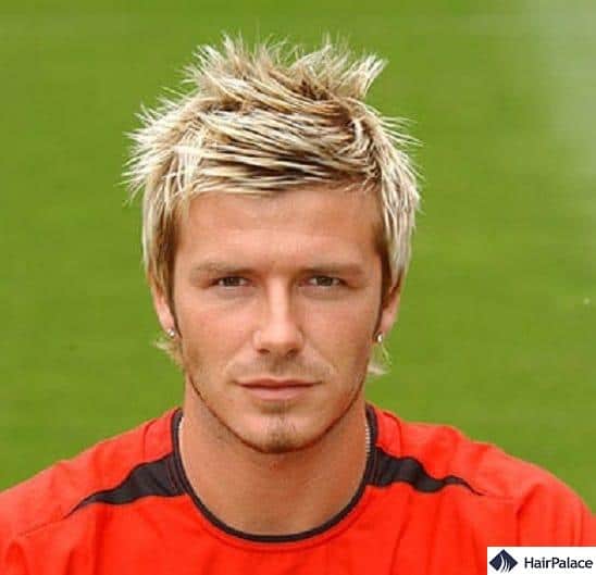 David Beckham blonde hairstyle in 2002