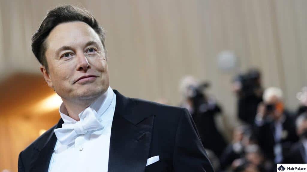 Elon musk hair transplant results as seen at the MET gala