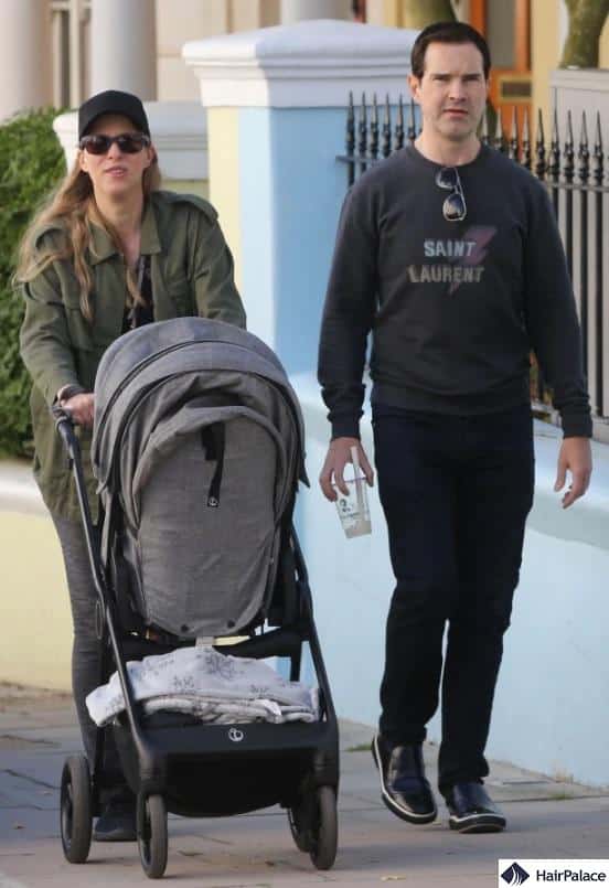 Jimmy Carr new hair with girlfriend Karoline Copping