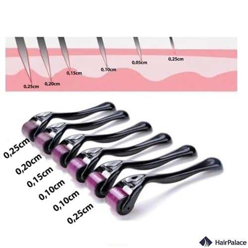 different sizes of derma roller for hair devices