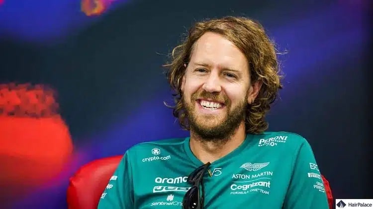 Sebastian Vettel with long ang luscios hair