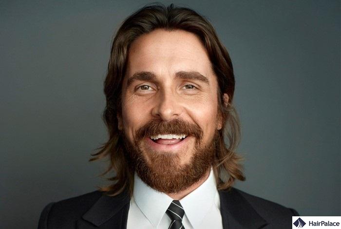 Christian Bale is also among male celebrities with long hair
