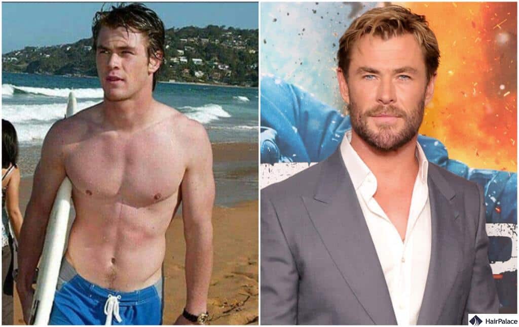 chris hemsworth hair before and after becoming mature