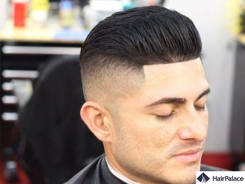 short pompadour with fade