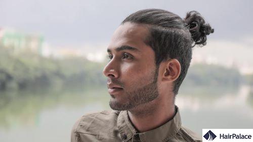 top knot to hide hair loss